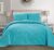 MK Collection 3 pc sólido en relieve colcha bed-cover más tamaño bebé azul/turqouise nuevo