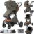 MoLi Carrito de Bebe 3 en 1, Carro Bebe 3 Piezas Plegado Conveniente con Un Solo Clic, Carrito Bebe con Modo de Doble Empuje Reversible, Cochecito Bebe 3 Piezas Paisaje Alto (225 Deep Grey)