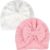 NJCXOLA 2pcs Sombreros para Bebés Recién Nacidos Sombrero de Hospital Gorro Gorros con Lazo para Bebés de 1-2 años,blanco y rosa