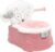 Orinal Bebé para aprender a ir al baño Foxy de Twinly – WC infantil con reductor para el váter – Con porta rollos de papel y tirador de cadena simulado – Vaso interior extraíble (Rosa)