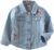 PanpanBox Vaquero Chaqueta para Niñas Bordado Flores Abrigo Bebé Jeans Jacket Casual Denim Coat 1-7 años