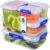 Recipientes Sistema KLIP IT PLUS Food Storage | Juego de recipientes herméticos de 6 unidades (2 x 400 ml, 3 x 1 l, 1 x 2,2 l) | Sellado a prueba de fugas | Clips de cierre sencillo | Sin BPA