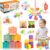 Richday 8 in 1 Montessori Juguetes para 6-12-18 Meses, Bloques de construcción, Cesta sensorial, Juguetes para mordedores, Regalos para bebés, Juguetes sensoriales, Forma de Cubo Colorido, Juguete