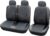 TOYOUN Juego de Fundas de Asientos para Furgonetas y Camiones de 2 + 1 plazas, Fundas Asientos Coche Universales Set,Protector Cubre Asiento Coche Accesorios de Automóvil Cuero sintético,Negro y Gris