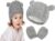 UQMIQURA Conjunto de gorro y guantes para bebé, gorro de punto de invierno para niños pequeños, manoplas suaves para recién nacidos, gris, S-L