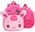 URAQT Mochila Infantil, Toddler Kids Mochila Escolar, Suave Mochila de Felpa de Conejito Rosa, Mochila Linda Guardería para Niñas de 1 a 3 Años