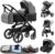 YAZOCO Carrito Bebe 3 en 1, Colapso Silla de Paseo Multifuncional Vista Alta Accesorios Cómodos Para Asientos (Gris)