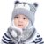 YONKOUNY Conjunto de Bufanda y Gorro de Punto para Bebe Niño Niña Linda Suave Sombrero Otoño Invierno Caliente Gorro con Bufanda de Lana Beanie Hat