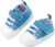 Zapatillas de Bebe Personalizadas con Nombre – Zapatos bebé de Lona Estilo Casual – Regalo Bebe Personalizado – Zapatos de 0 a 6 Meses (Azul, 18)